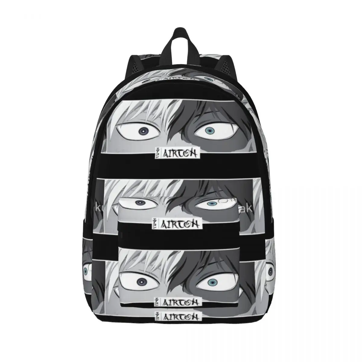 

AirCon Anime Eyes Monochrome Japanese Cozy Manga Simple and Stylish Backpack Canvas Backpack Female bags