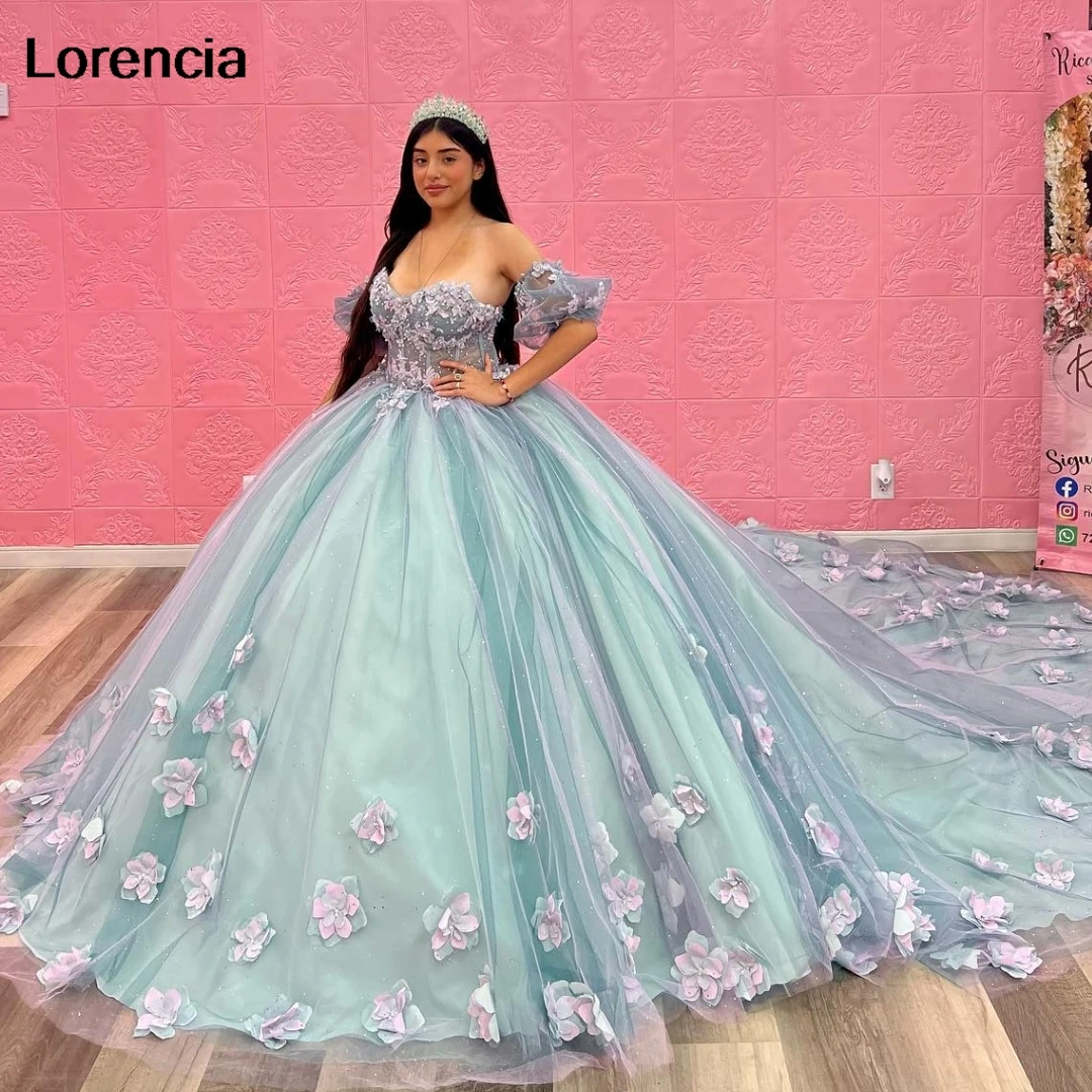 Customized Mexican Burgundy Quinceanera Dress Ball Gown 3D Floral Lace Applique Beads Corset Sweet 16 Vestidos De 15 Años YQD867