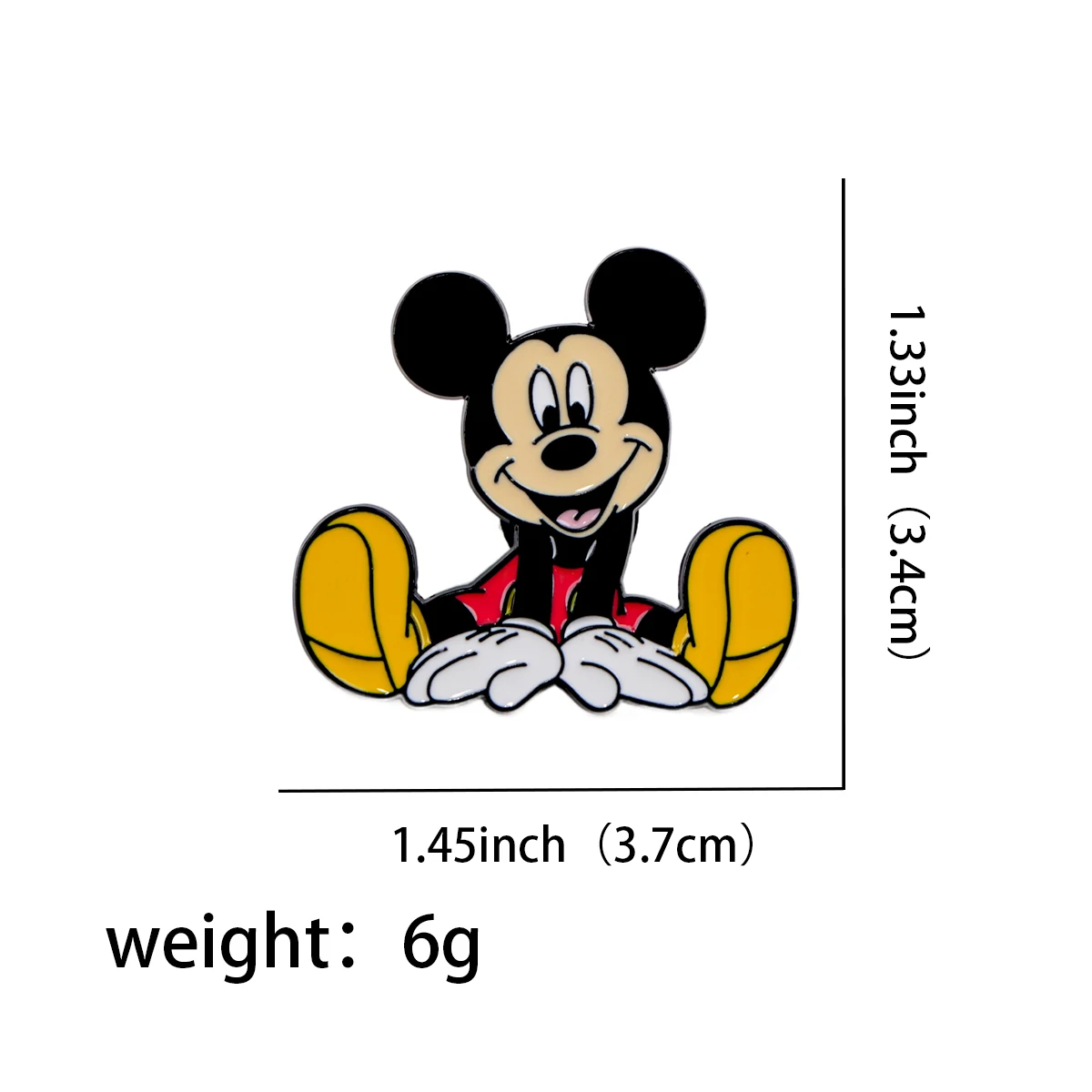 Mickey Cute Enamel Pin Brooch for Clothes Briefcase Badges on Backpack Accessories Lapel Pins Decorative Jewelry