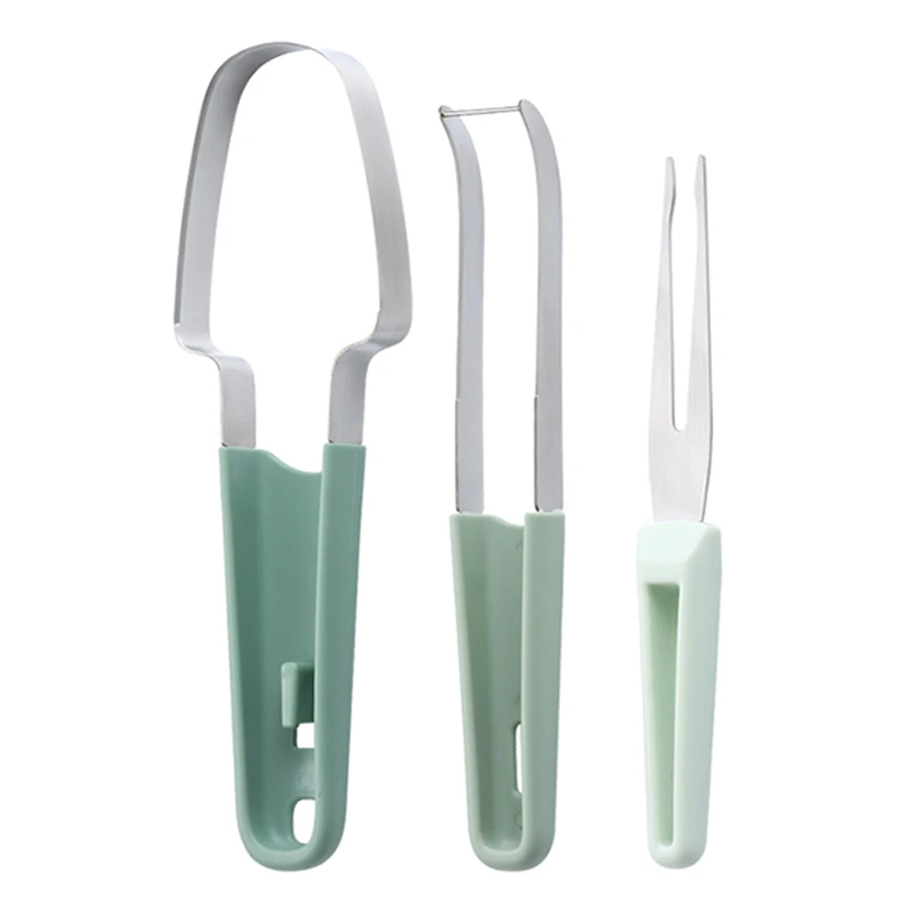

1 set Watermelon Cutting Tool Stainless Steel Fruit Multi Functional Kitchen Accessory Reusable Slicer Green Easy