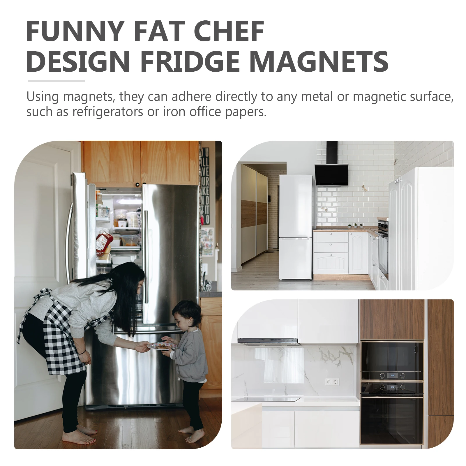 

5Pcs Chef Refrigerator Magnets Fridge Supplies Cartoon Magnet for Home Decorative Chef Design Gifts Kitchen Magnets