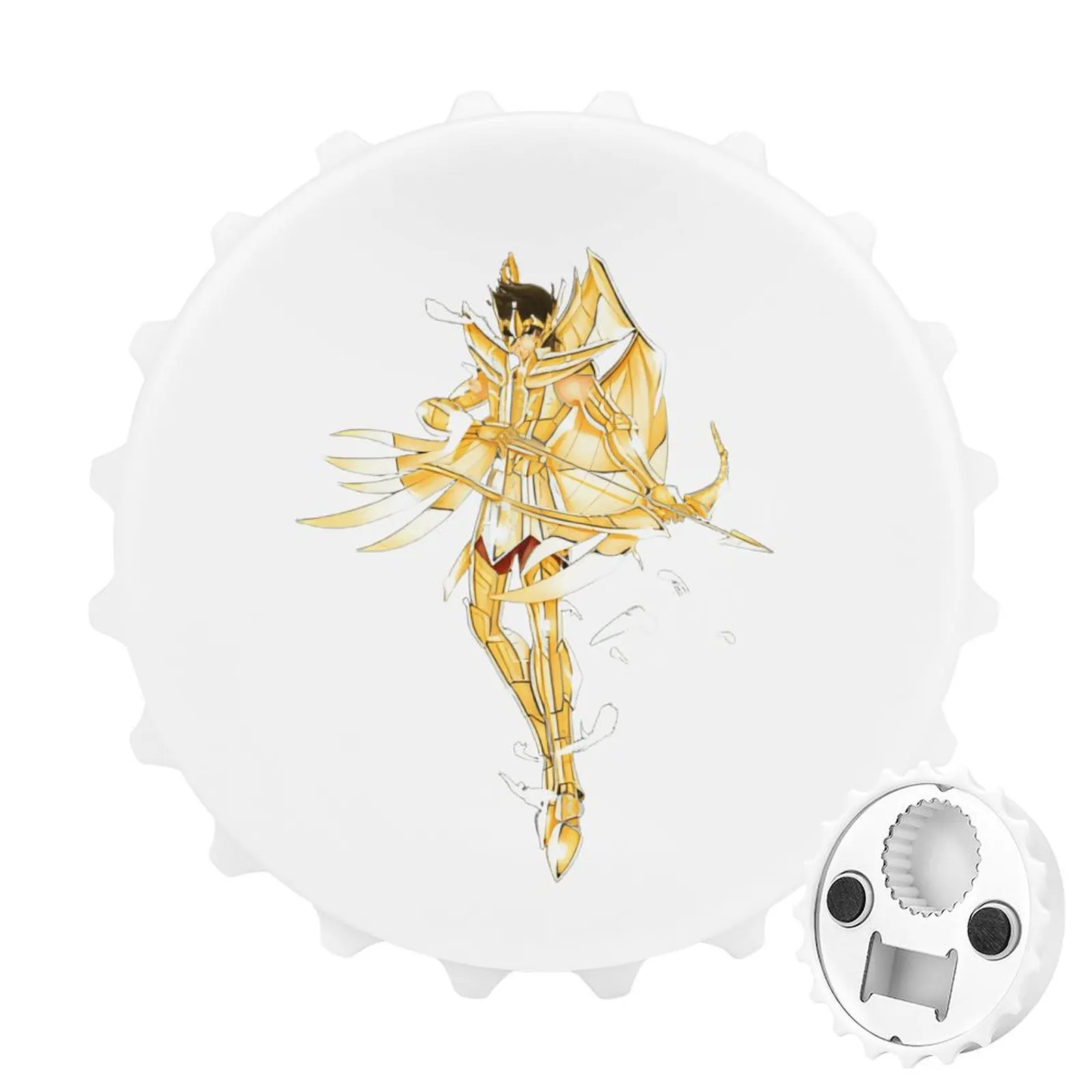 

Refrigerator Magnet Bottle Opener Magnetic Attraction Alloy Material Saint Seiya Knights of The Zodiac Goods Sagittarius Aiolos