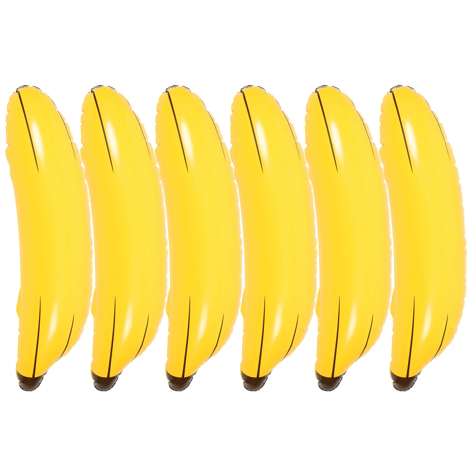 PVC Inflável Banana Modelo Brinquedo, Flutuador Props, Brinquedo Criativo, 6Pcs