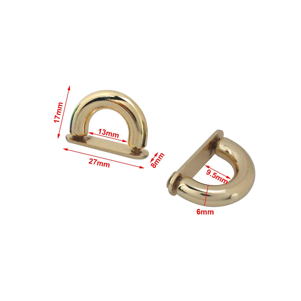 2pcs Metal D ring Bag Anchor Buckles Arch Bridge Hanger hooks Bags Belts Strap Leather Crafts Bag Connector Parts