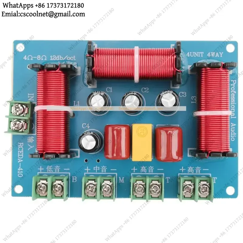 k06 Speaker Crossover Midrange Bass 4 Way Audio Frequency Divider Home Theater Speaker Divider