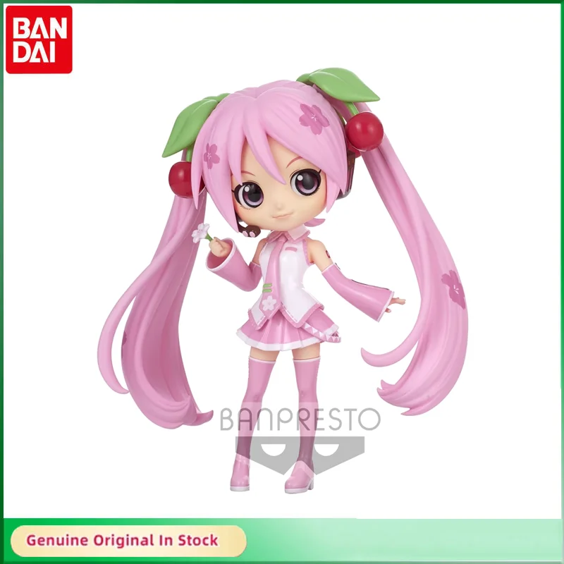 

BANDAI Original Hatsune Miku Cherry Blossoms Miku Ver. Qposket Action Figure Desktop Ornaments Model Kids Gift