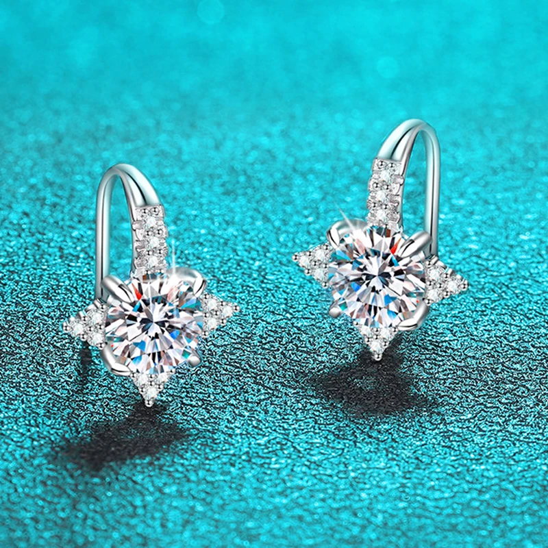 Smyoue 1/2cttw Real Moissanite Diamond Drop Earrings for Women Sparkling Simulated Diamond Ear Jewelry S925 Sterling Silver GRA