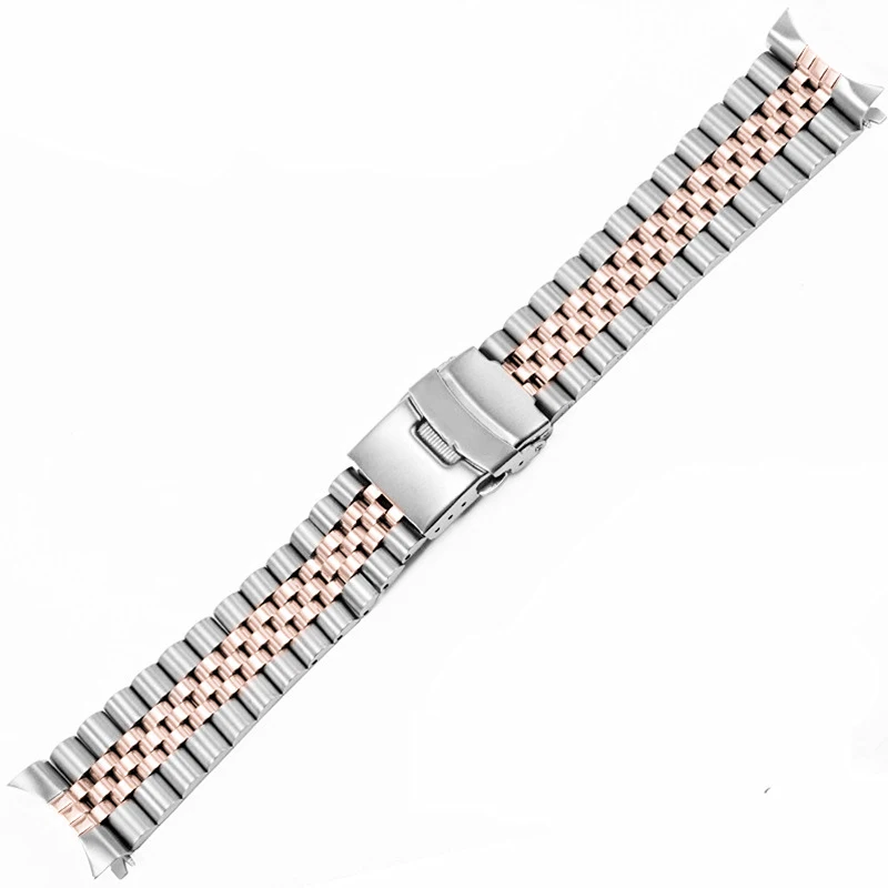 Curved End Universal Strap 18mm 19mm 20mm 21mm 22mm 23mm 24mm 26mm 28mm 30mm For Seiko Watch Solid Stainless Steel Watchband