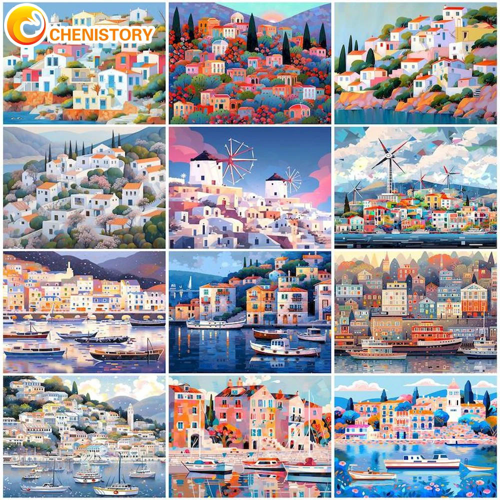 

CHENISTORY Focus Painting By Number Complete Kit Handpainted Hourse Picture Drawing On Canvas Home Decoration DIY Gift