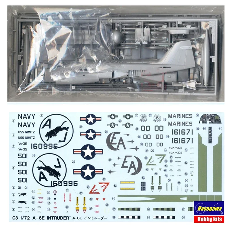 Hasegawa, Assembled Aircraft Model Kit 00338 American A-6E Intruder Attack Aircraft 1/72