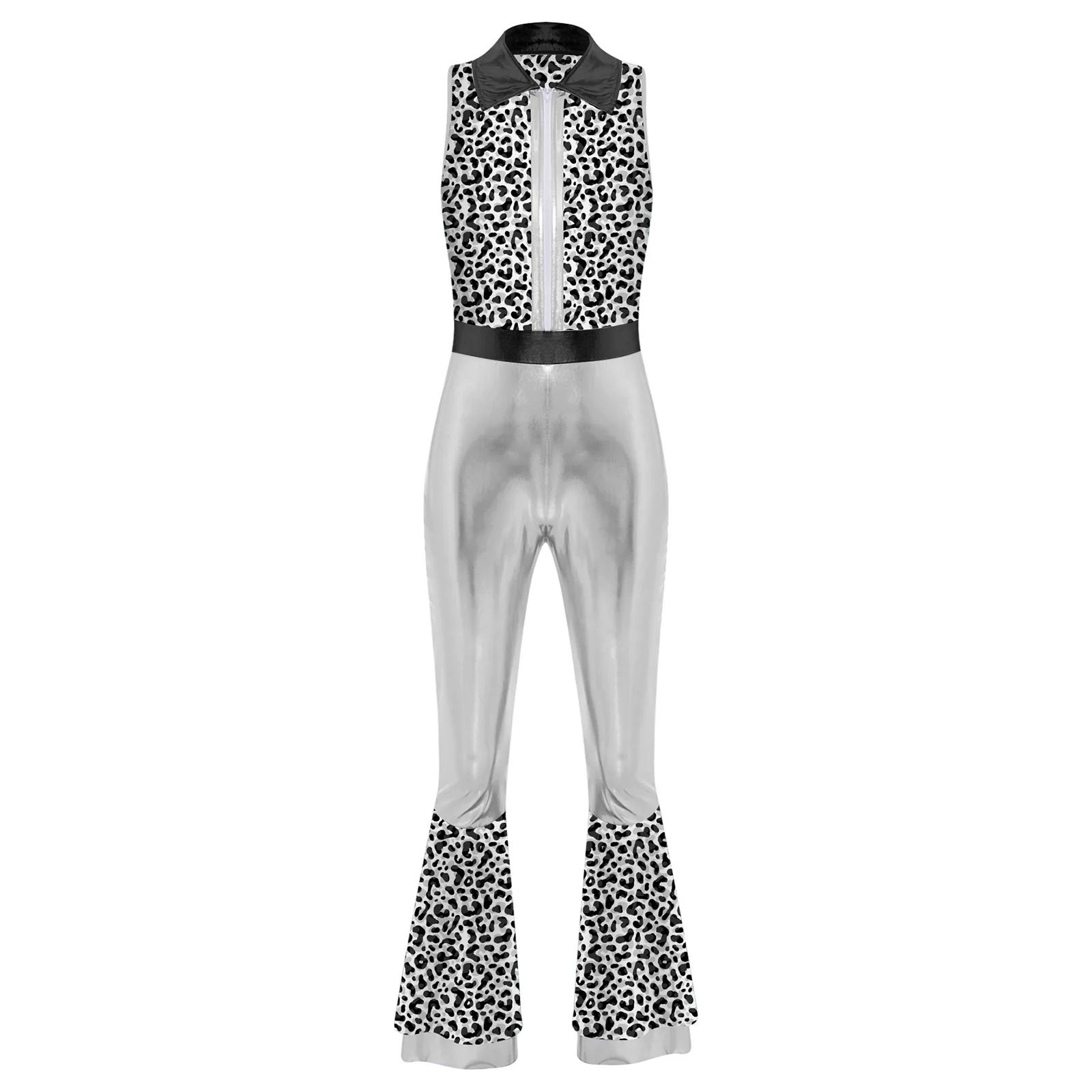 

Women's Sleeveless Flare Long Pant Disco Party Dance Costumes Fashion Glittery Jazz Tap Tango Stage Waltz Performance Jumpsuits