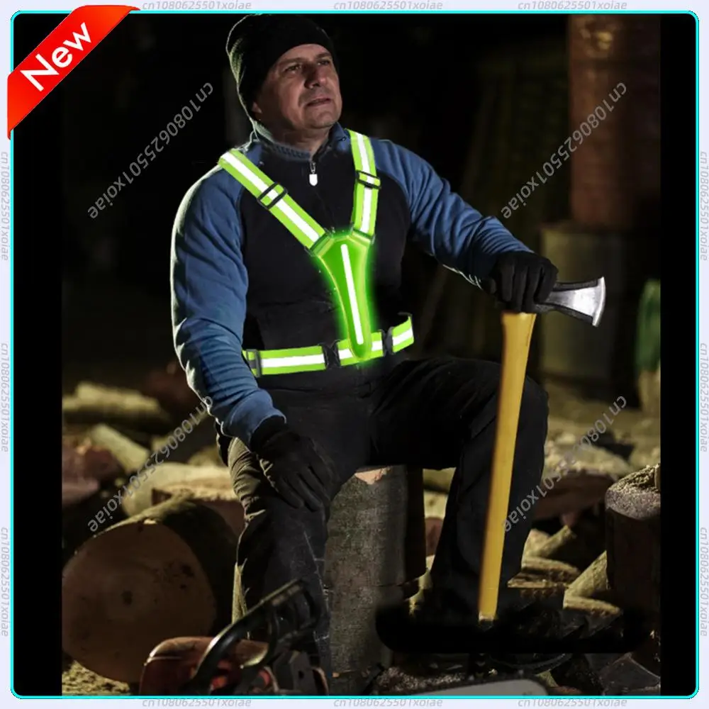 

Светодиодный жилет для бега, регулируемый светоотражающий жилет для бега и езды на велосипеде, высоковидимая одежда для ночного бега и езды на велосипеде для детей и взрослых