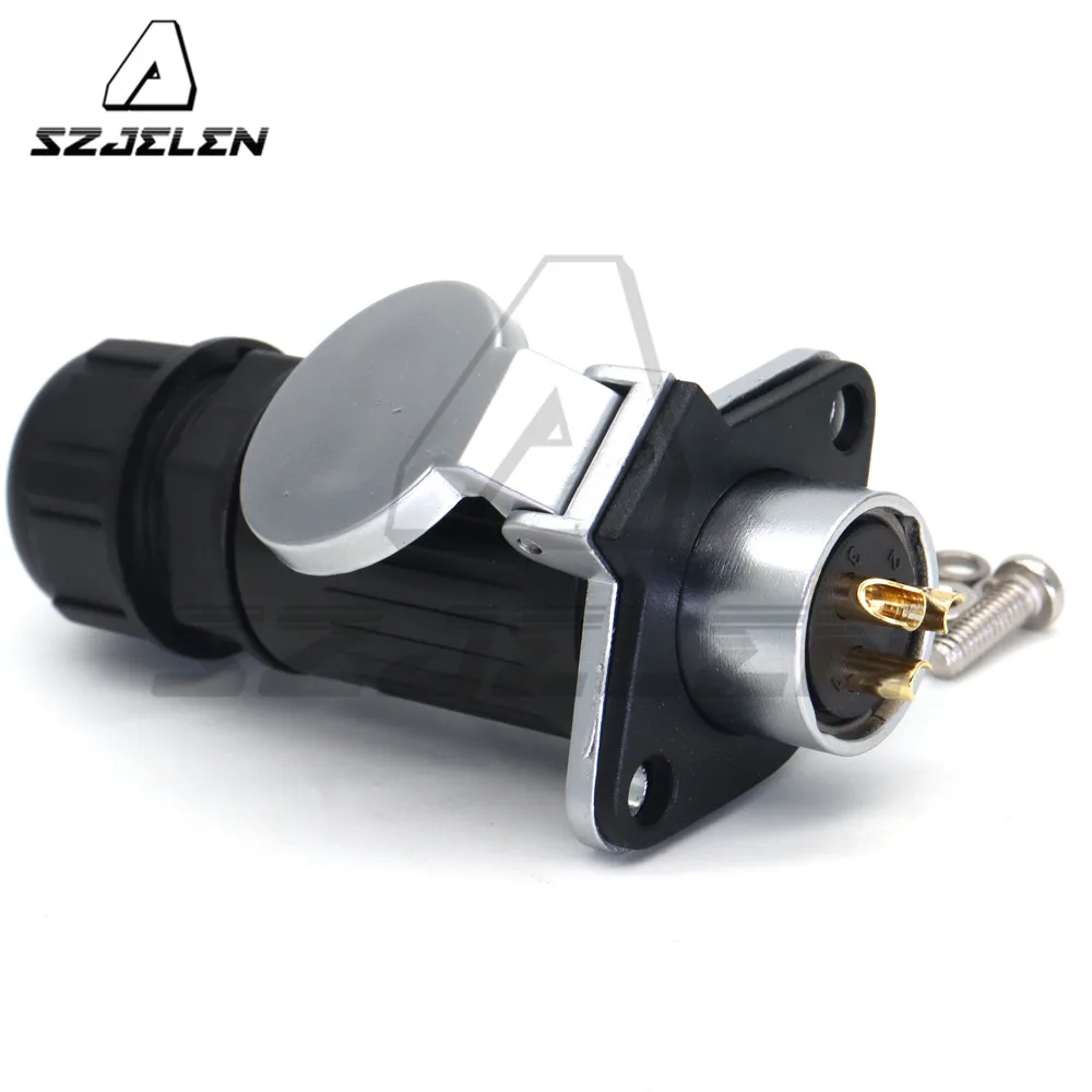 HP20 Connector 3-Pin Male And Female Plug Flange Panel Socket Industrial Cable Connector Rated Current 30A