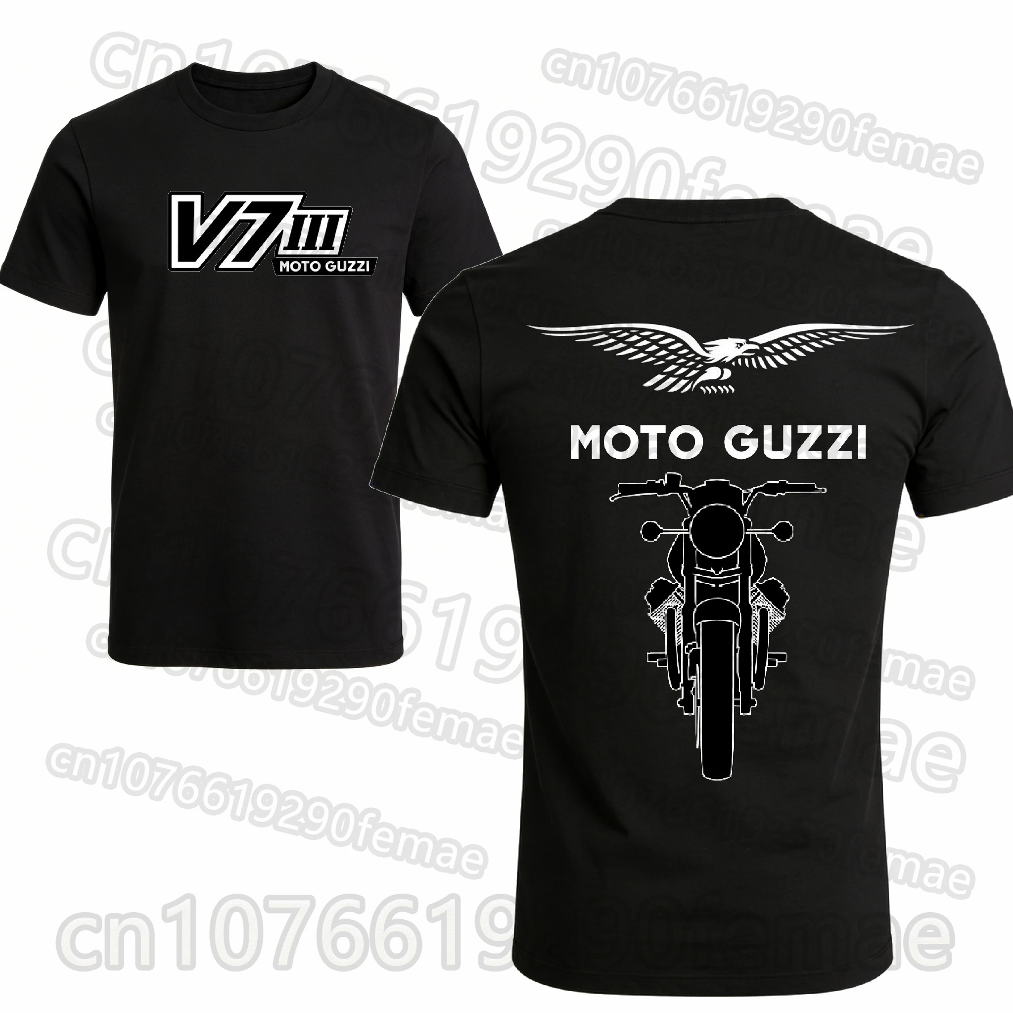 

Breathable Cotton Men's T-Shirt 2026 Spring Summer MOTO GUZZI Vintage Motorcycle Print Casual Top for Layering or Wearing Alone