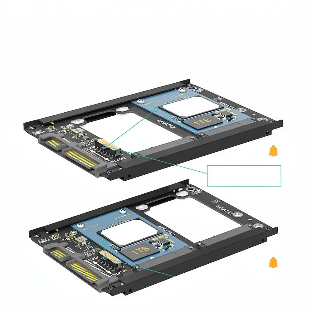 Dual MSATA To SATA 3 Adapter Card With Bracket SSD Converter Module For PC Desktop Hard Drive Storage Interface Expansion