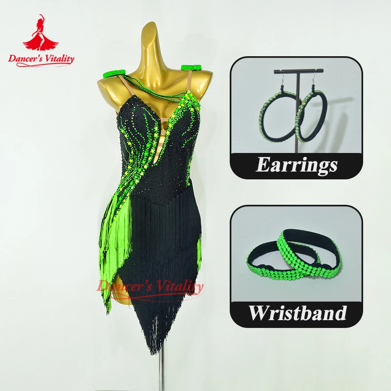 Adult Chacha Samba Rumba Competition and Performance Professional Clothing Child Latin Dance Grade Examination Dresses Customize