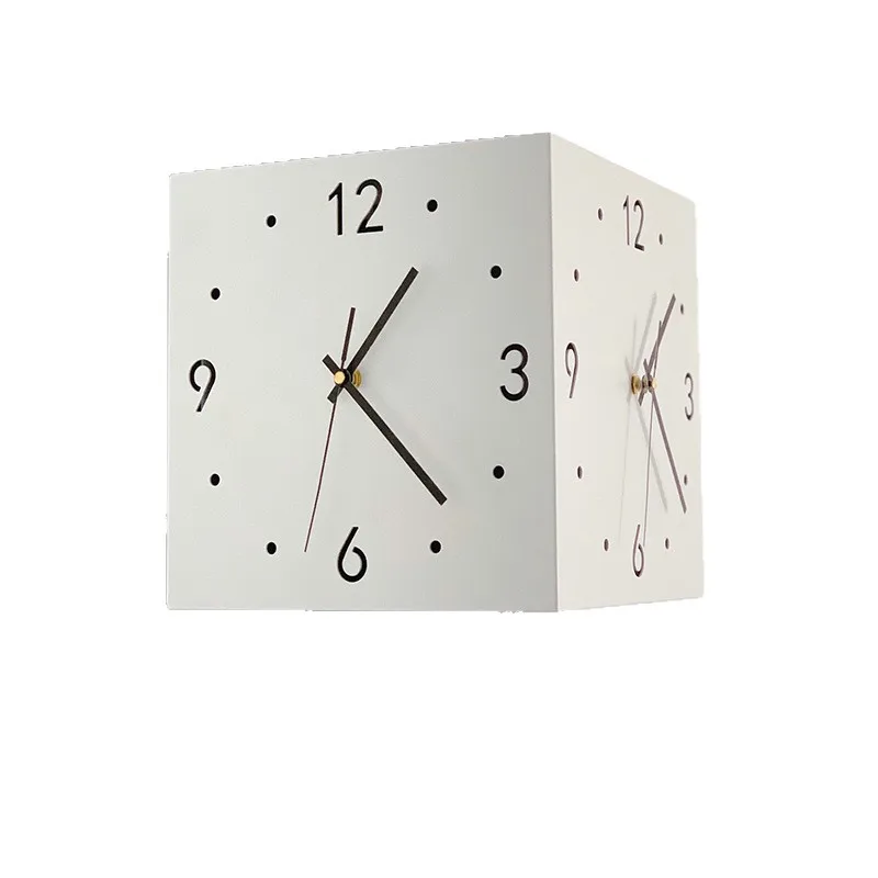 Simple creative corner double-sided wall clock two-sided clock wall clock