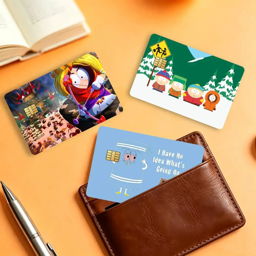 Cartoon Cute S-SOUTH P-PARK T-Towelie-S Matte Card Stickers For Credit Cards Debit Cards And Transit Cards 4Pcs