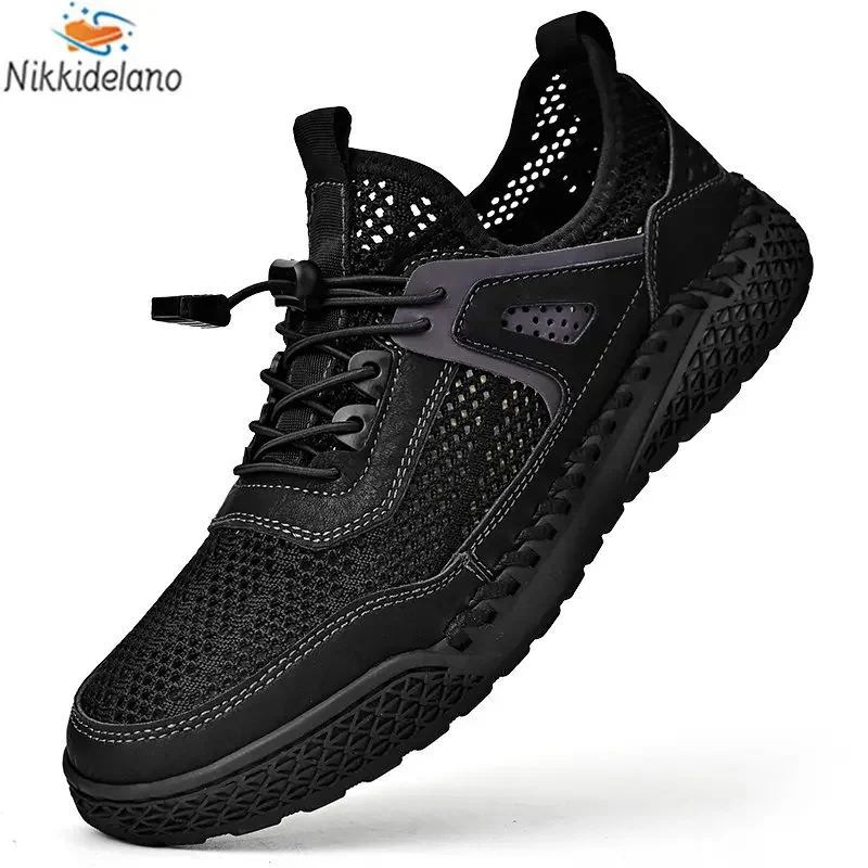 Men Sneakers 2023 Breathable Mesh Summer Loaferss Fashion Lightweight Soft Soled Shoes Summer Outdoor Sports Fitness Big Size