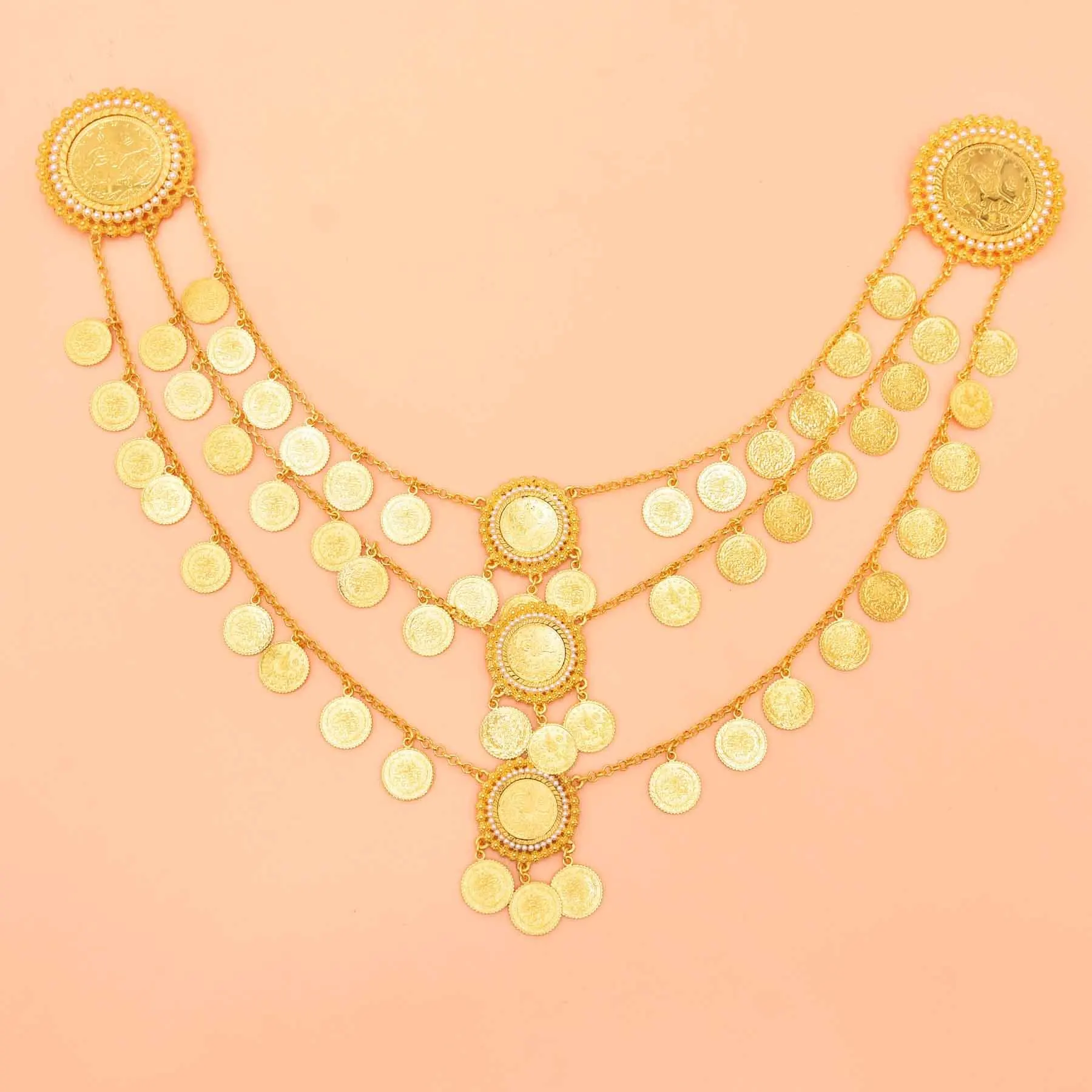 3 Layers Women Shoulder Chains Coins Pendant Statement Body Jewelry Fashion Metal Vintage Bohemia Accessories