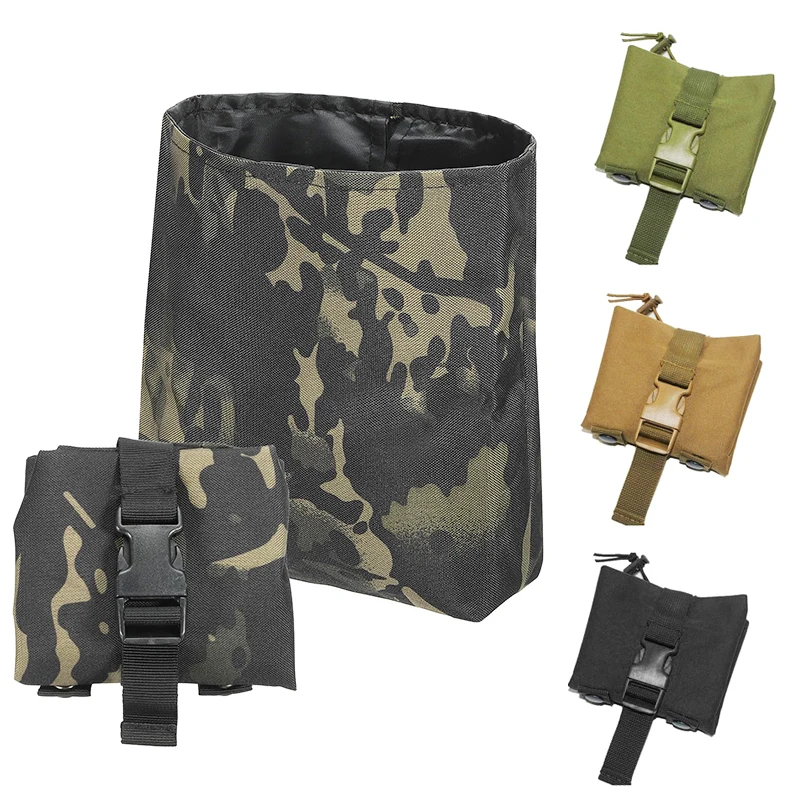 Foldable Molle Magazine Dump Drop Pouch Tactical Airsoft Ammo EDC Tool Bag Folding Utility Recovery Bag Hunting Accessory