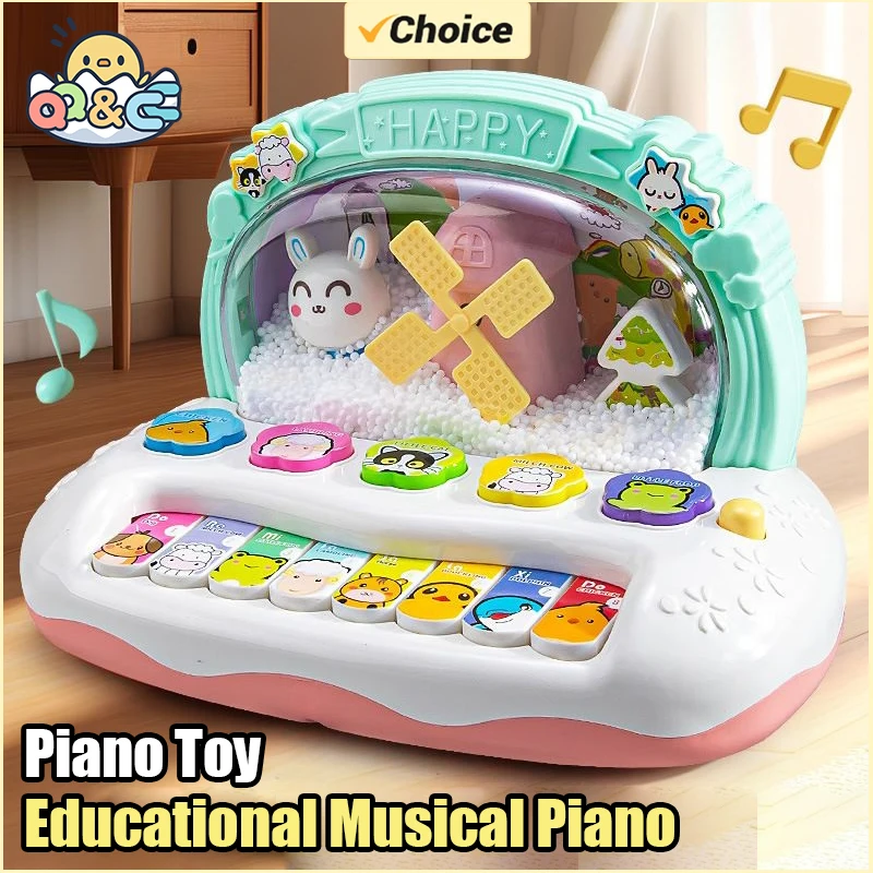 

Baby Puzzle Music Piano Toy with Snowflake Led Light Children's Early Education Electronic Toys for Kids New Year Christmas Gift