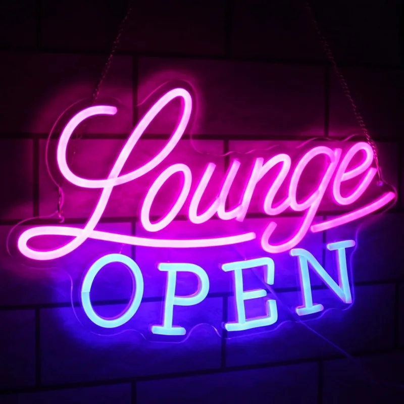 

Lounge Open Neon VIP Lounge Neon Decorated LED Signs Dimmable Neon Commercial Signs Bar Nightclub Hotel Beauty Salon Decor