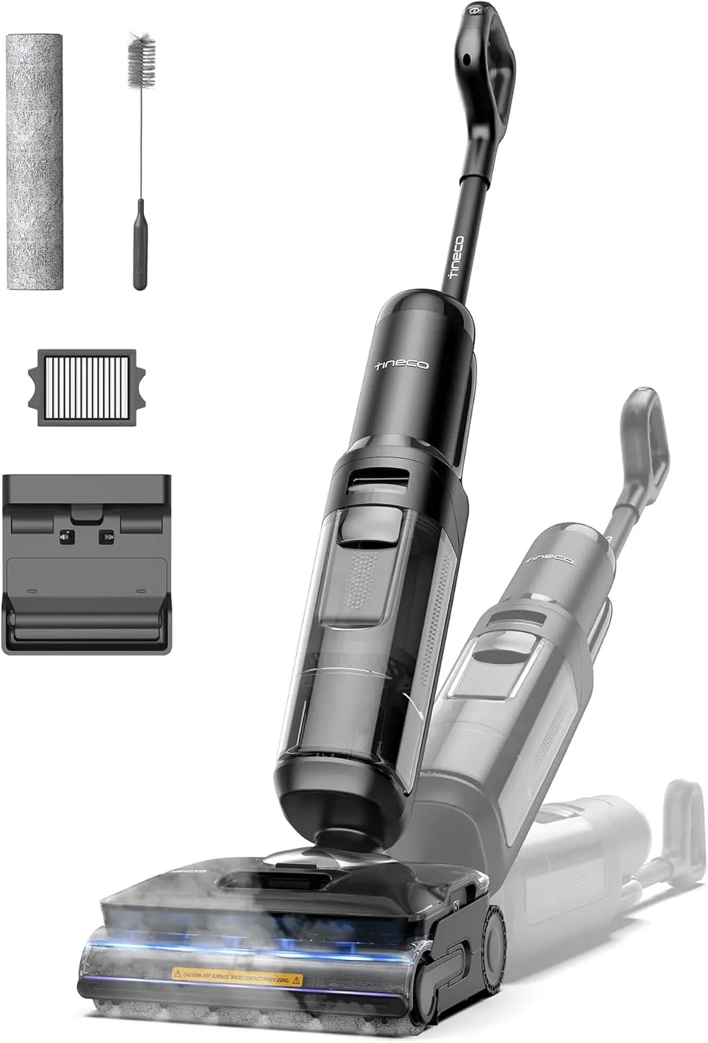 

Tineco Floor One S7 Stretch Steam Cordless Wet Dry Vacuum Steam Mop All-in-One, 320℉ HyperSteam, 180° Lay-Flat, Anti-Tangle Design, FlashDry Self-Cleaning, Up to 75 Min