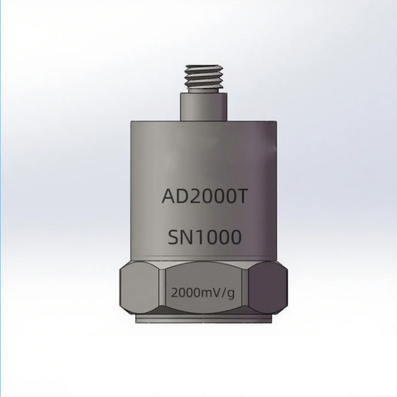 AD2000T Shock Accelerometer - High - Precision Vibration Measurement Sensor with Threaded Mounting