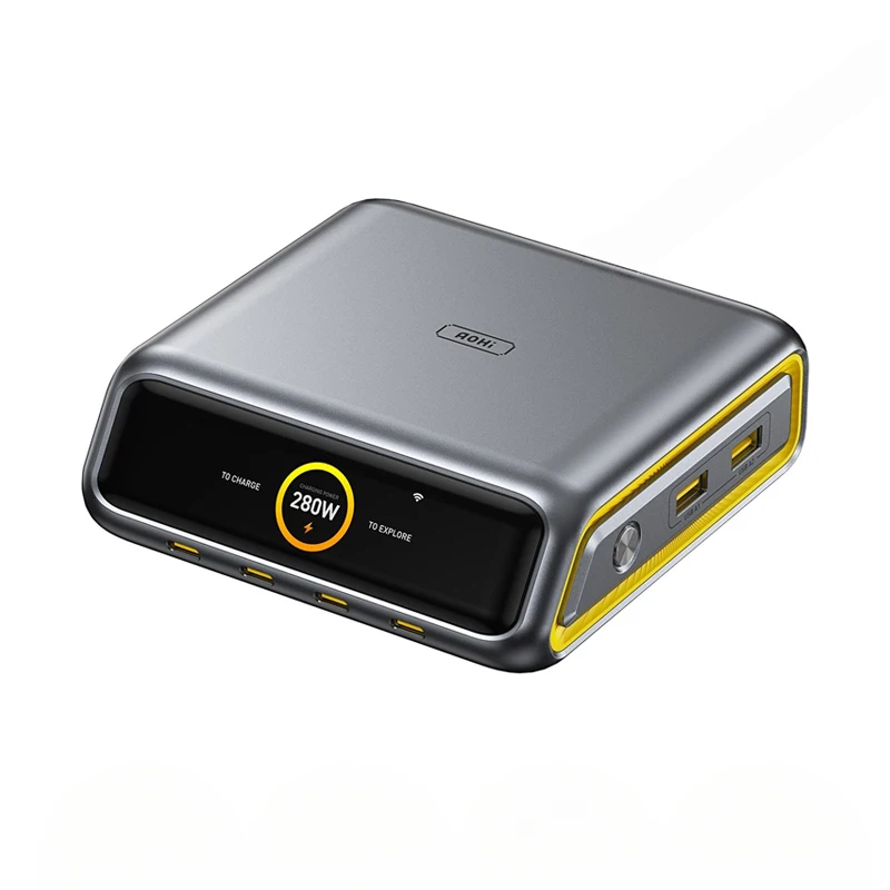 

[НОВИНКА] Настольное зарядное устройство AOHi 280W GaN+ с 6 портами и функцией Power Hub