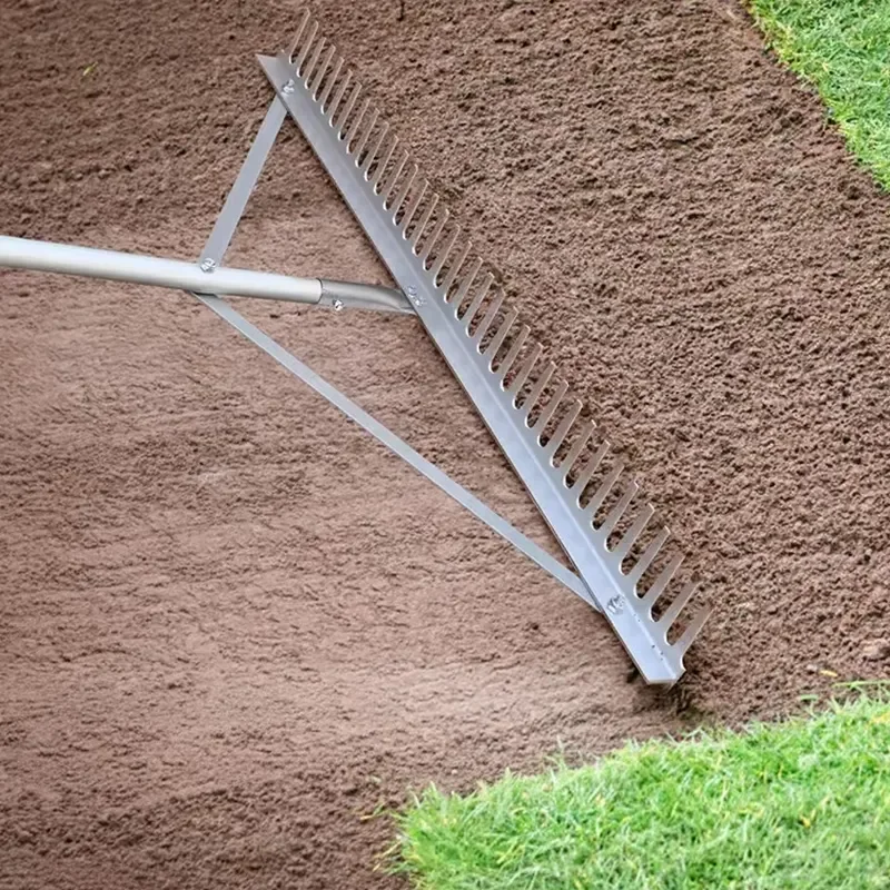 Landscape Rake for Lawn Leveling and Soil Grading Light Way Aluminum Rake with 66'' Aluminium Handle