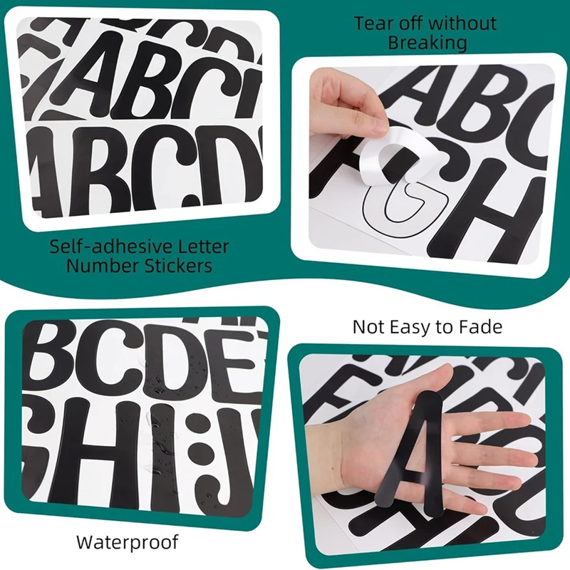 24 Sheets Large Letter Stickers 4 Inch Alphabet Number Letter Stickers Vinyl Self Adhesive Stickers Letters