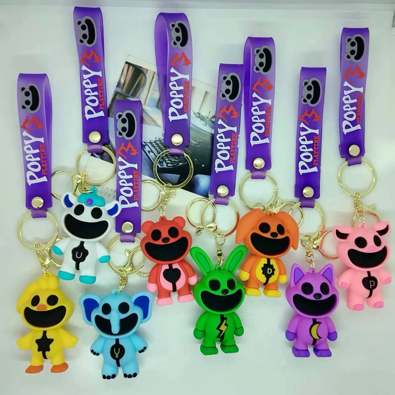 

New Cross-border Creative CartoonPoppy Playtime Wholesale of Keychain Bags Car Keychain Accessories Gifts Toys Anime Cartoon