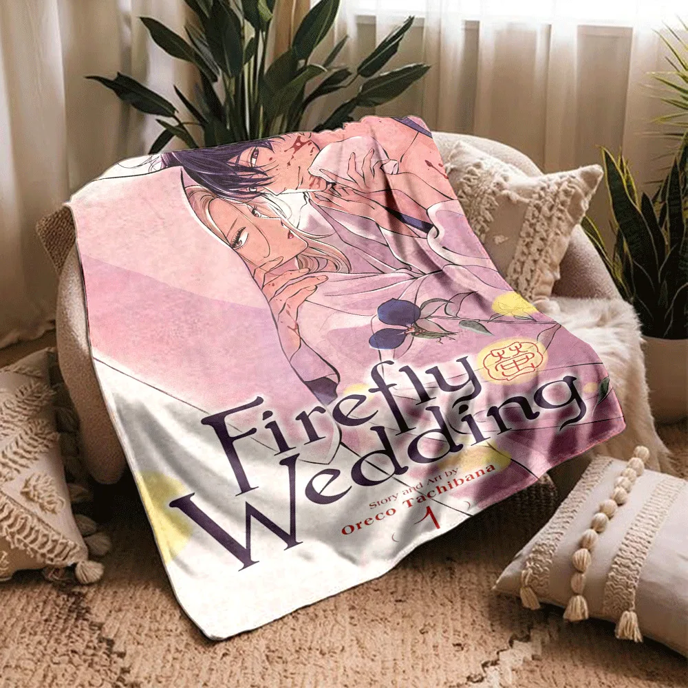 Large Aesthetic Anime Manga Couple Throw Blanket Fleece Warming Cozy Plush Gift Decoration for Boy Girl