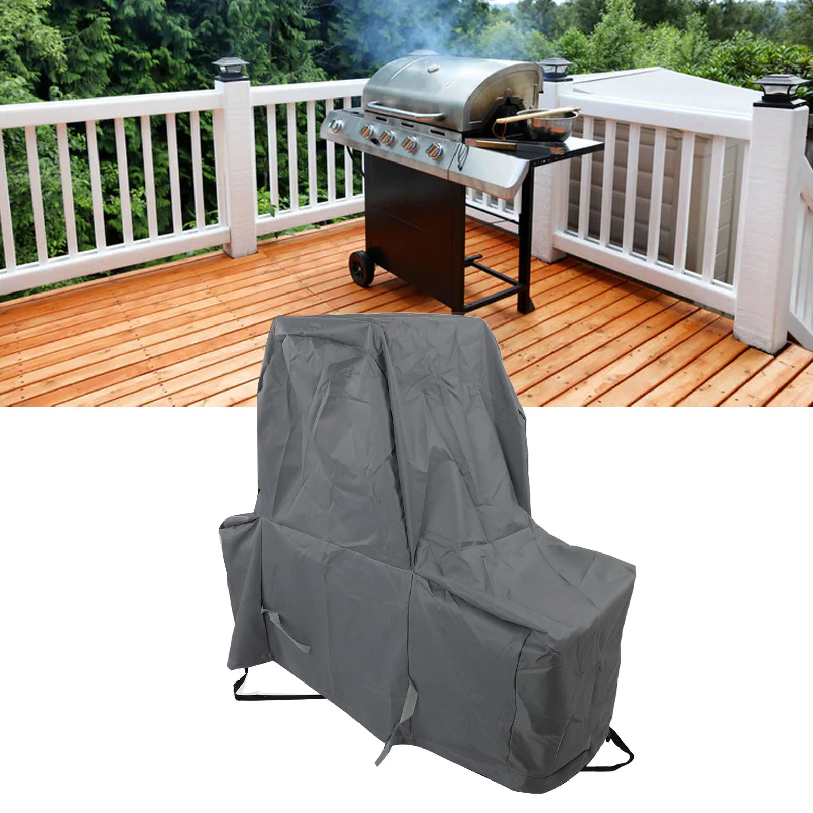 

Barbecue Oven Hood Cover Outdoor Barbecue Oven Cover Waterproof Dustproof Oven Hood Home Barbecue Hood Cover Grey