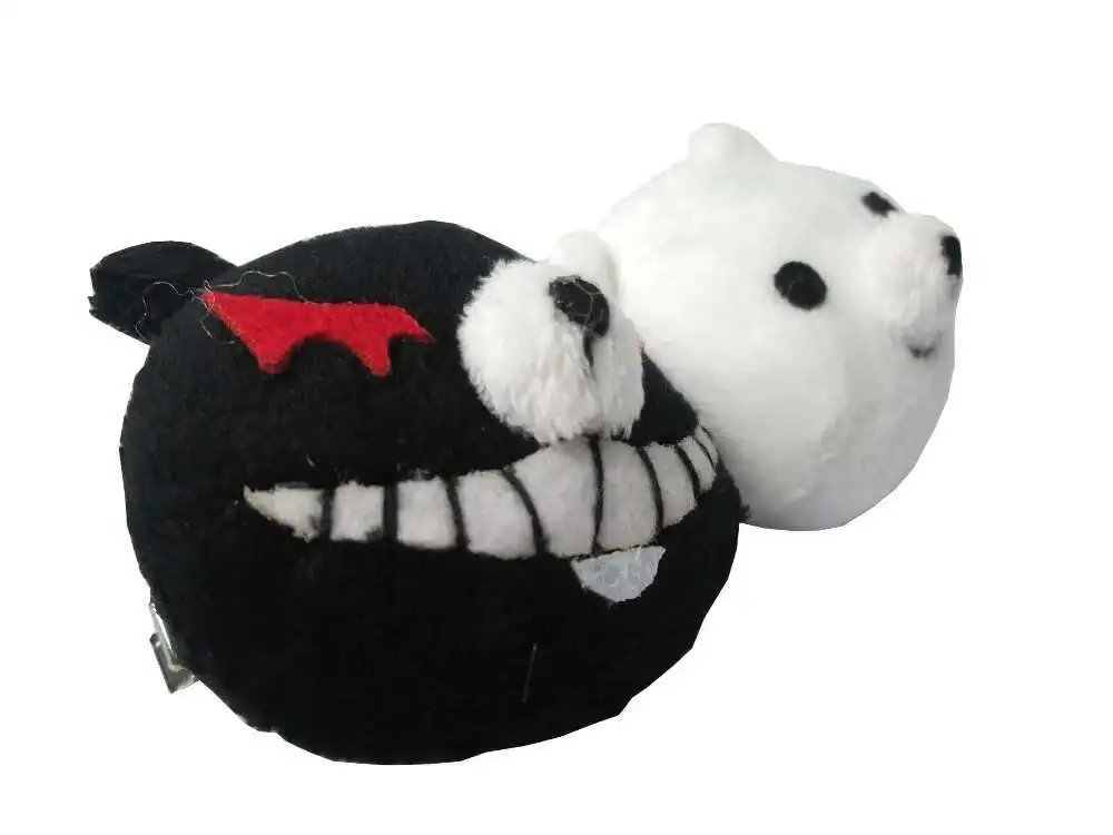 Pas cher 1 paire Dangan Ronpa Danganronpa pince à cheveux Junko Enoshima Mono Kuma Mono blanc noir ours Anime Cosplay chapeaux fille cadeau