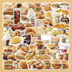 64pcs KFC Food Stickers Series Graffiti Stickers Suitable for Helmet Desktop Wall Decoration DIY Sticker Pack Wholesale