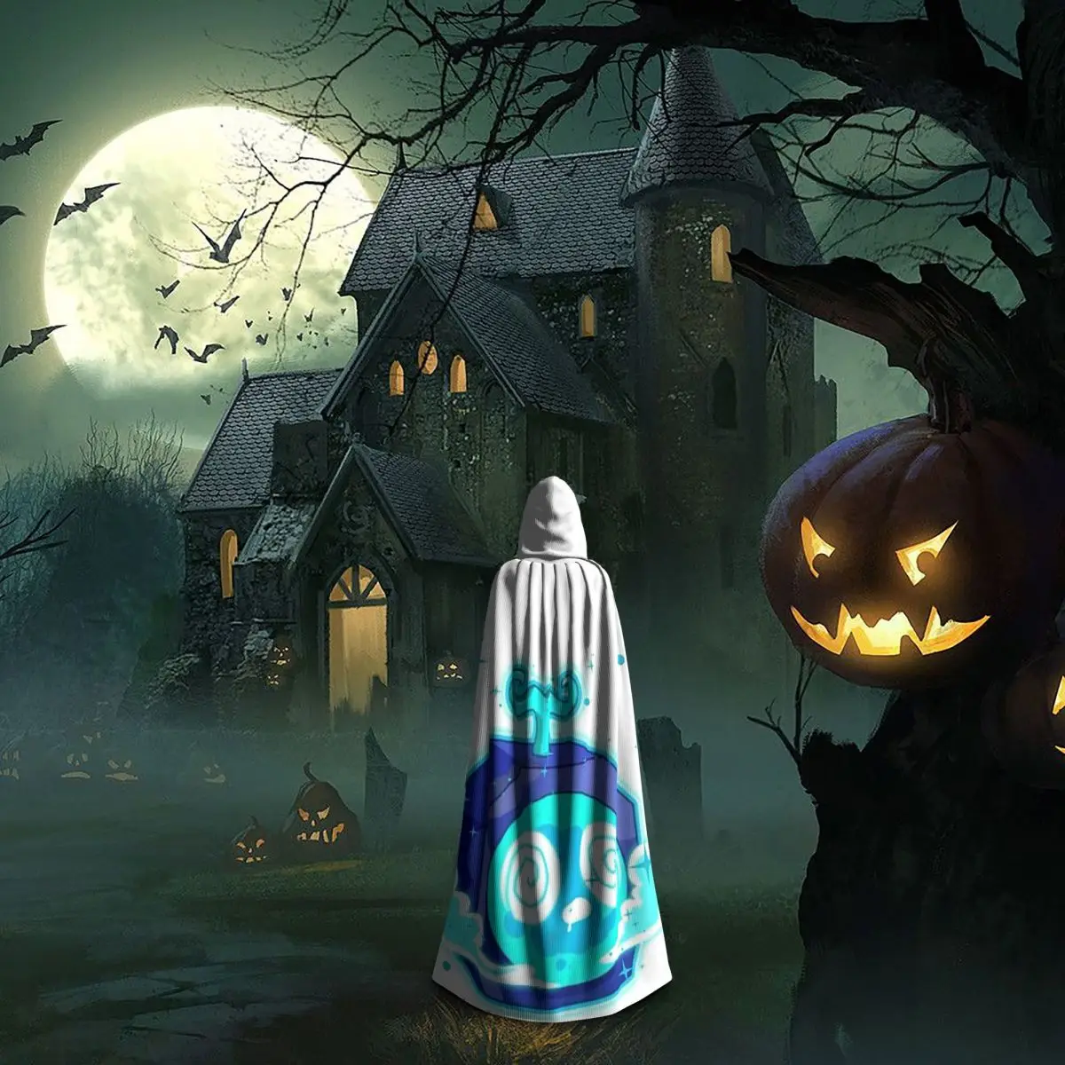 لعبة Blox Fruits عباءة طويلة بغطاء للرأس للساحرة في القرون الوسطى زي تنكري معطف الهالوين للبالغين للجنسين #6