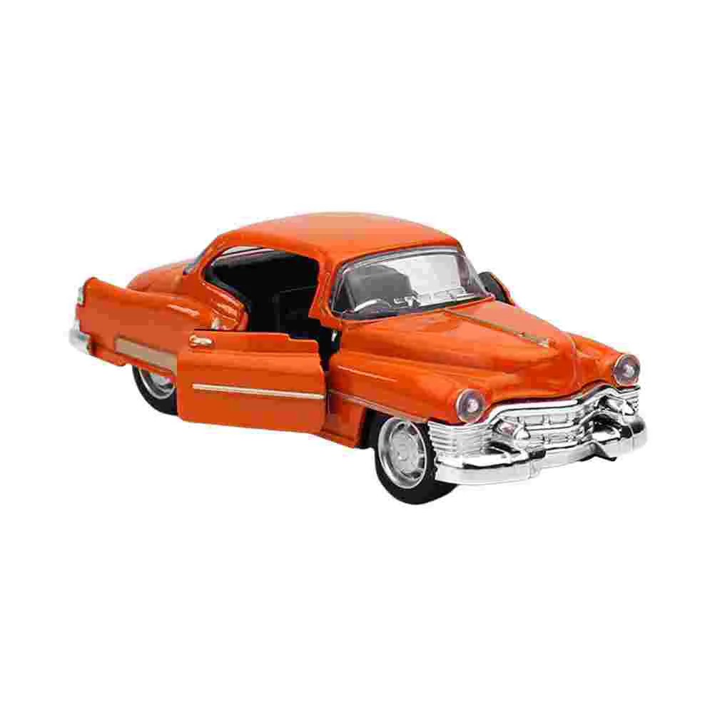 

Mini Car Model Vehicles Alloy Metal Car Model Oringe Red Vintage Decorative Car Model Office Home Decoration Desktop Photo Prop