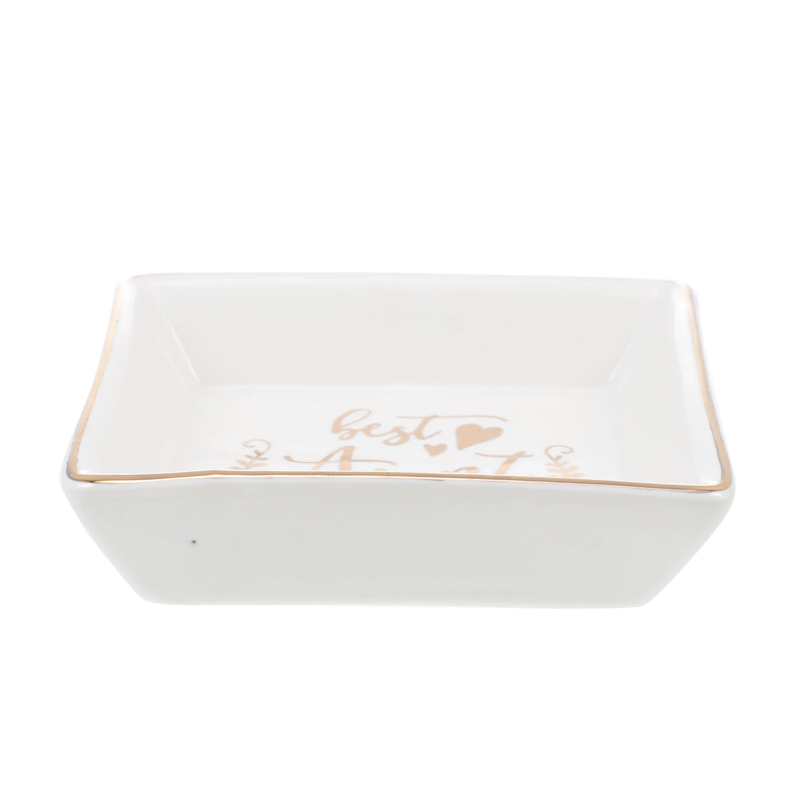 

Ceramic Tray Organizer Display Plate Fine Texture Long Time Use Household Holder Jewelry Plate Dresser Adorn
