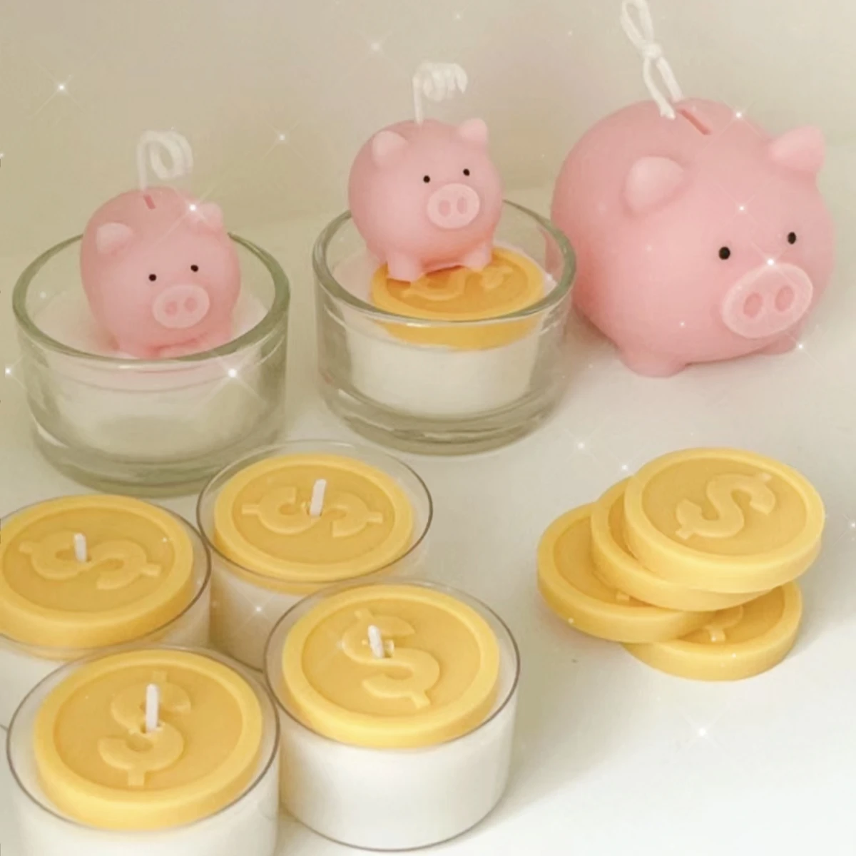 

Piggy bank gold coin silicone mold Aromatherapy candle mold Homemade baking chocolate handmade silicone mold