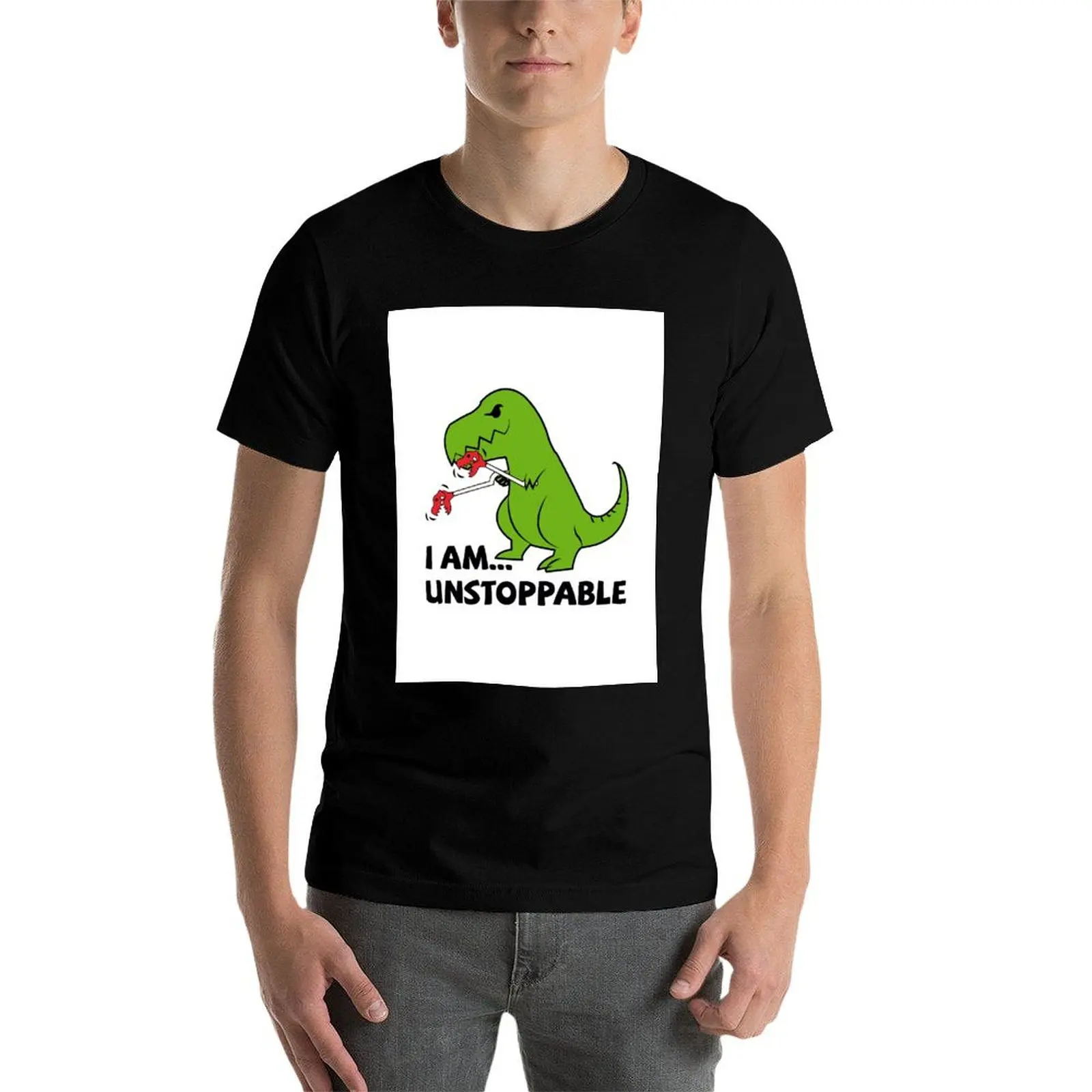 أنا لا يمكن إيقافها تي ريكس تي شيرت g رجل تي شيرت للرجال القطن تي شيرت عالية الجودة تي شيرت