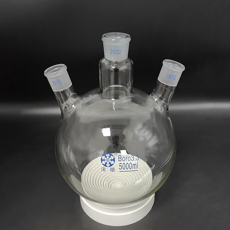 FAPE Three-necked Flask Oblique Shape,with Three Necks Standard Ground Mouth, 500mL 1000mL 2000mL 3000mL 5000mL,Joint 29/32