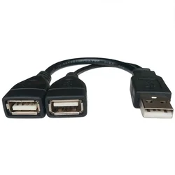 1 wtyk męski na 2 gniazda żeńskie Przedłużacz USB 2.0 Y Kabel do transmisji danych Zasilacz Konwerter Rozgałęźnik Kabel USB 2.0 15 ~ 18 cm