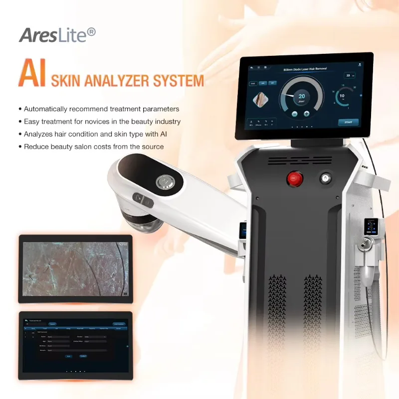 510K 2027 Newest Non Crystal Diode Laser 755nm 808Nm 940nm 1064nm Ai Hair Analysis Diode Laser Hair Removal Machine