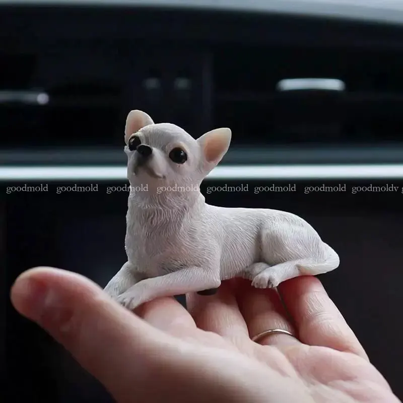 Cute Chihuahua Epoxy Resin Mold Pet Dog Plaster Souvenir Silicone Mould Animal Mold