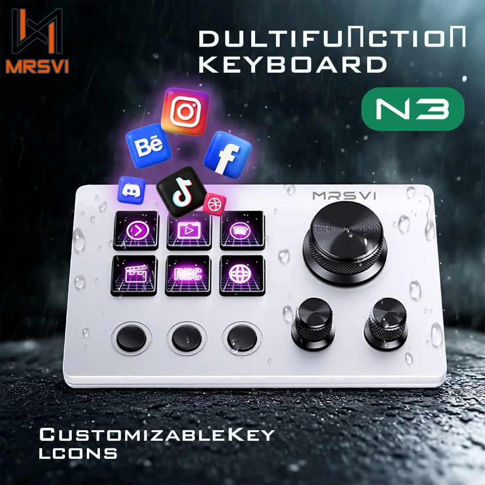 

MRSVI N3 Stream Dock Programmable Macro Keyboard Multifunctional Console Panel Assistente Custom Button Mini Keyboard For PC