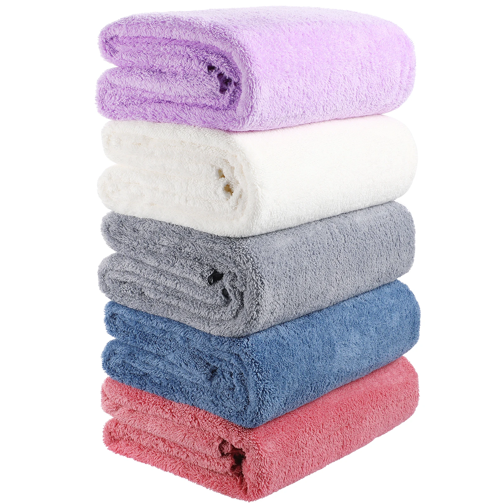 

5 Pcs Solid Color Lace Bath Towel Highly Absorbent Towels Oversized Wraps Nylon Micro Fiber Women's Microfiber