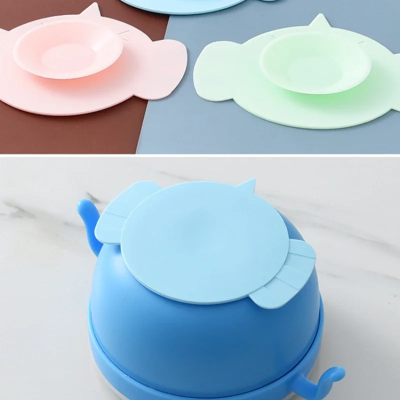 Baby Feeding Anti-slip Pads Double-sided Strong Suction Cup Tableware Sticker Children Silicone Dish Cup Sucker Mats Coasters