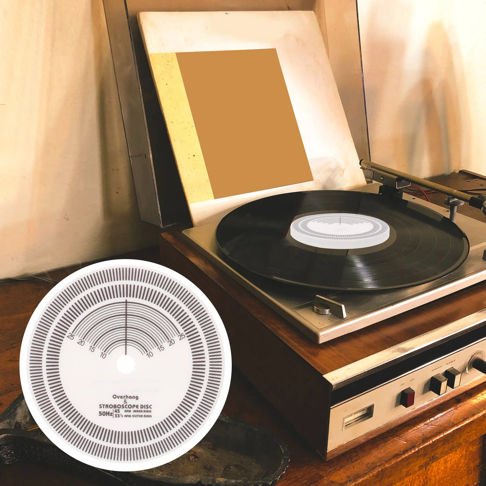 

Simple Color Matching Vinyl Record Speed Tester Calibration Disc for Turntable Protractor and Needle Distance Tool